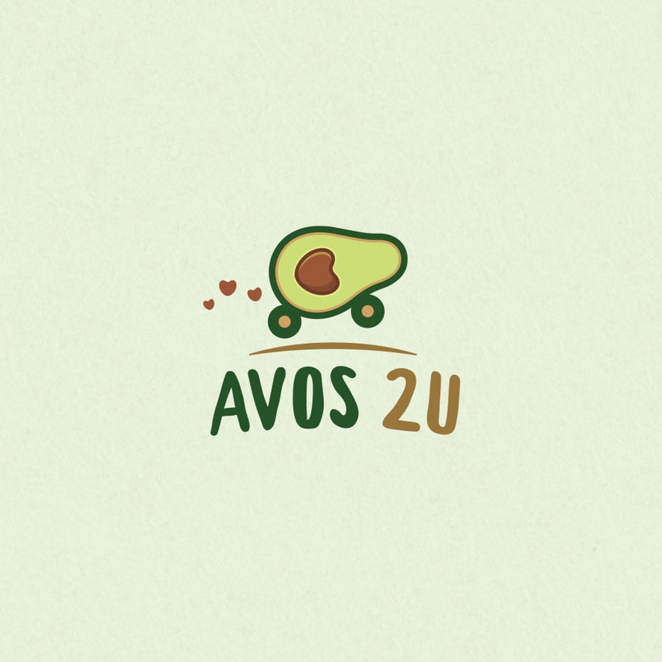 avocado  logo  with avocado in wheels