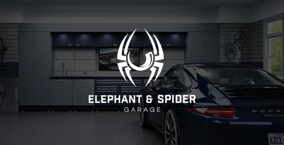 modern edgy car  logo  for a garage