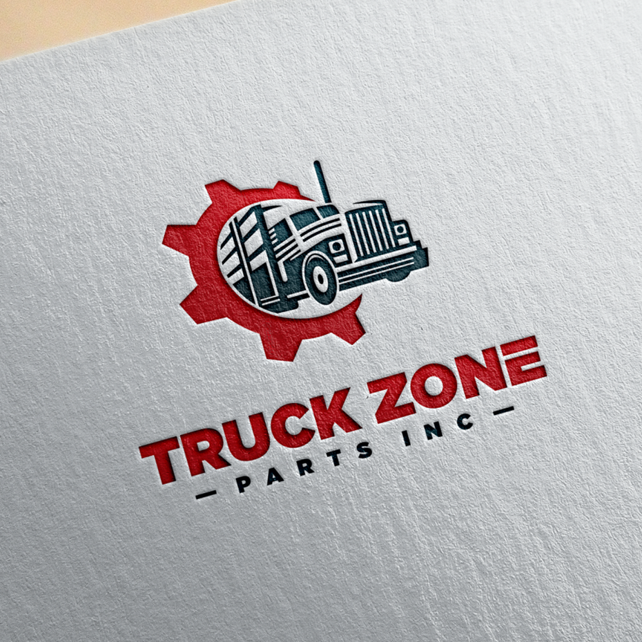 simple red truck  logo  design