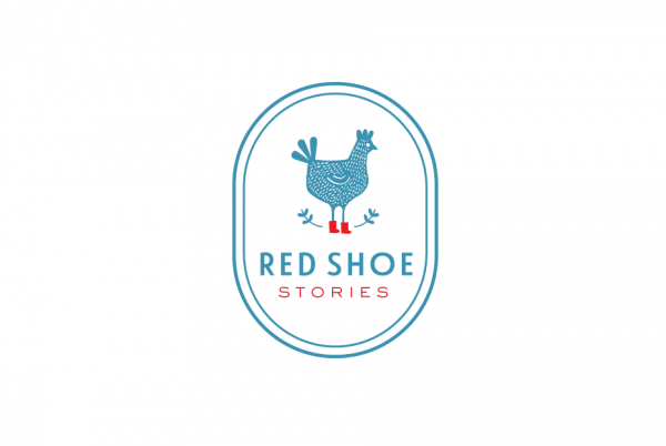 rooster wearing red shoes  logo 