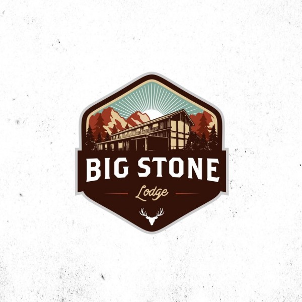 An indulgent, yet cozy  logo  designed for a lodge in the woods.