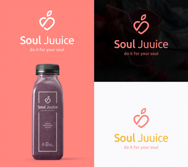 simple line art minimalist logo design for juice brand