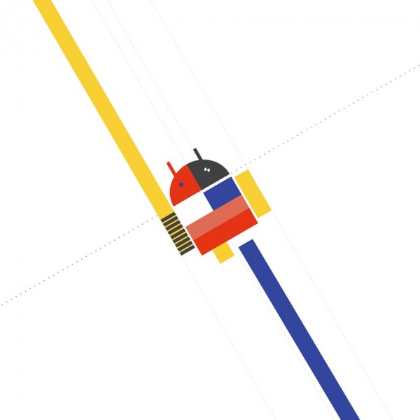 Android  logo  in Bauhaus design style