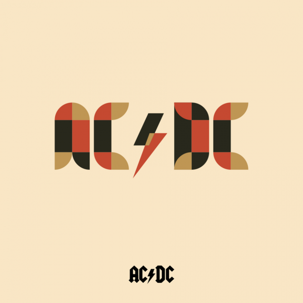 AC/DC  logo  in Bauhaus design style