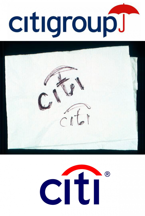 Citibank  logo  process sketch