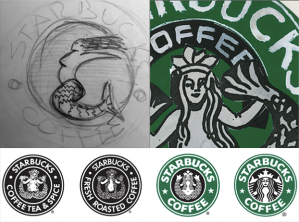 Starbucks  logo  process sketch