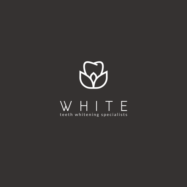 white tooth flower  logo 