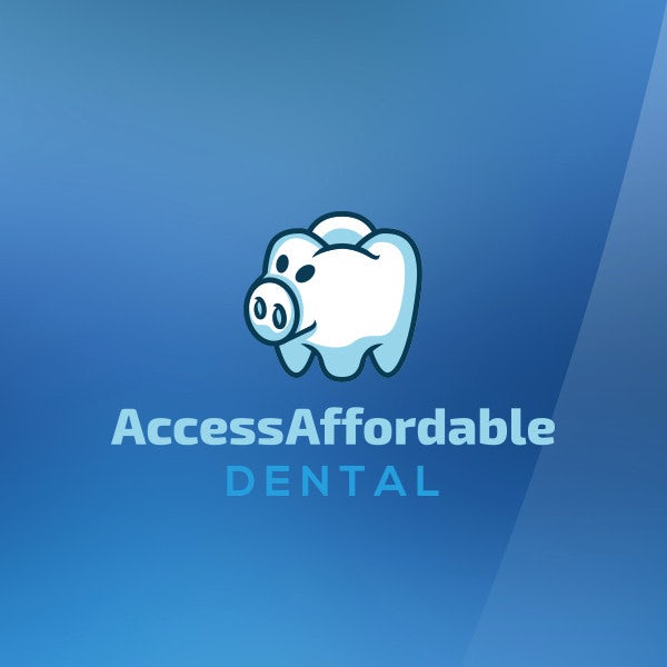 piggy bank tooth access affordable dental  logo 