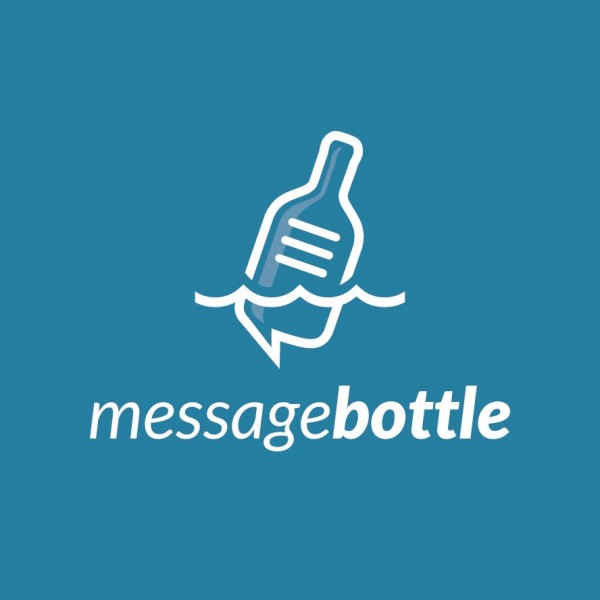 Message bottle  logo  design