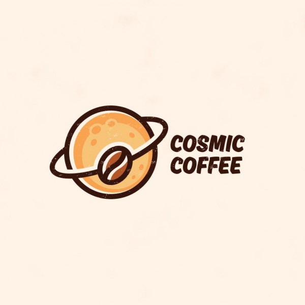 coffee bean orbit  logo  design