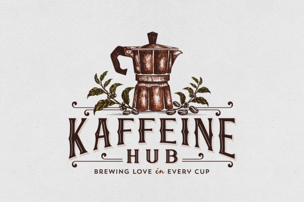 old school coffee pot  logo  design