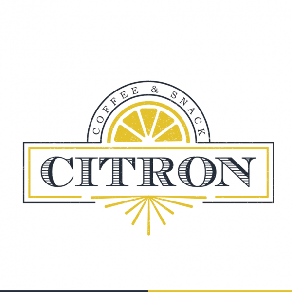 yellow Citron coffee  logo  design