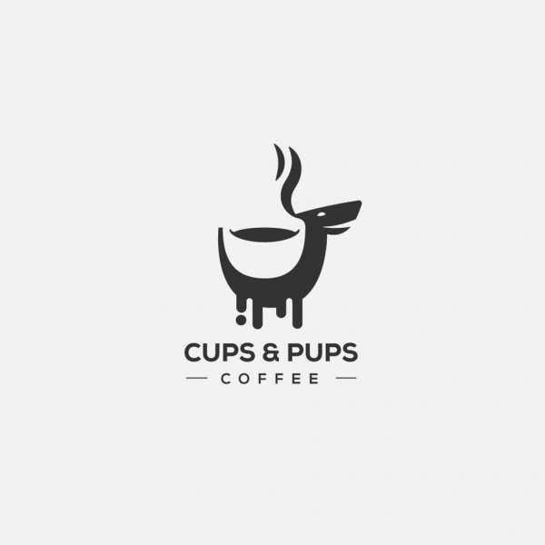 cups and pups coffee  logo  design