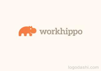 workhippo標(biāo)志標(biāo)志logo設(shè)計(jì)，品牌vi設(shè)計(jì)