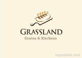 Grassland全谷物標志logo設計，品牌vi設計