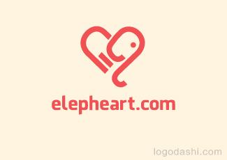 Elepheart網(wǎng)站LGOO標志logo設(shè)計，品牌vi設(shè)計