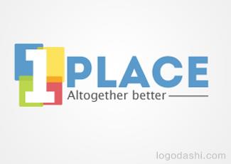 1place標志標志logo設(shè)計，品牌vi設(shè)計