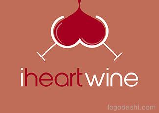 iheartwine標(biāo)志logo設(shè)計(jì)，品牌vi設(shè)計(jì)