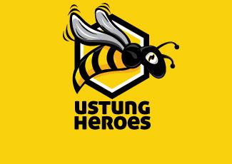 UstungHeroes蜜蜂logo標志logo設計，品牌vi設計