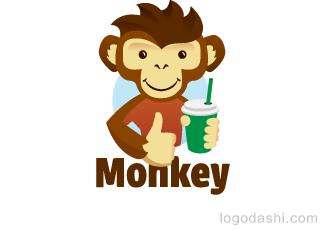 Monkey飲品店標志logo設(shè)計，品牌vi設(shè)計