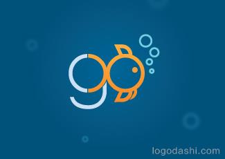 GO水族館logo標(biāo)志logo設(shè)計(jì)，品牌vi設(shè)計(jì)